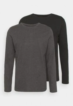 Pier One 2 Pack - Longsleeve - Dark Grey/Black -Heren Kledings Winkel 007c88127656457c8f19869283e98031
