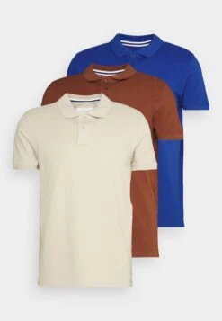Pier One 3 Pack - Poloshirt - Dark Blue/Brown/Beige -Heren Kledings Winkel 038a83fac8454865a35c3aa6f3f46e80