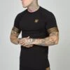 SikSilk Elastic Cuffed- T-Shirt Print - Black 1 SikSilk Elastic Cuffed- T-Shirt Print - Black -Heren Kledings Winkel 089fee006b114f4897daa0843c1f053b