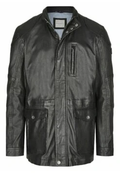 Bugatti Mit Abdeckleiste Und Stehkragen - Leren Jas - Schwarz -Heren Kledings Winkel 255e242d242d427e8a56d56a92ffc501