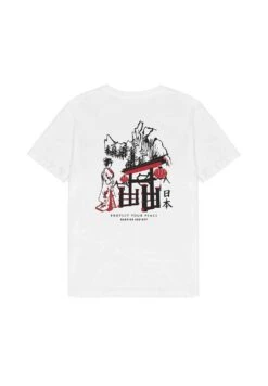 Kaotiko Washed Geisha - T-Shirt Print - Weiß
