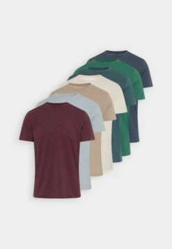 Pier One 7 Pack - T-Shirt Basic - Blue/Mottled Bordeaux/White -Heren Kledings Winkel 40238aec486841c1aa91cee1f0bc607e