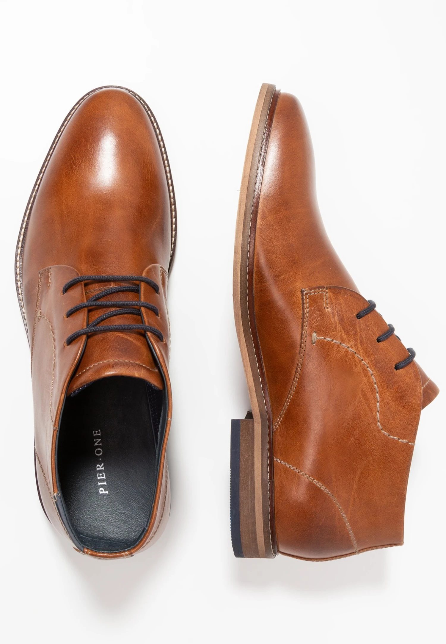 Pier One Leather - Veterschoenen - Cognac 3 Pier One Leather - Veterschoenen - Cognac - Afbeelding 2