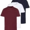 Pier One 3 Pack - T-Shirt Basic - White/Dark Blue/Red -Heren Kledings Winkel b22996cf8ea74e22b29cab897962d0ba