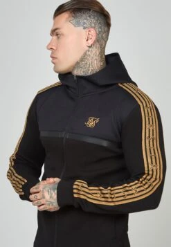 SikSilk Tape Zip Thru - Sweater Met Rits - Black -Heren Kledings Winkel b656c7248d824df2be13c7eaff4d3cfd
