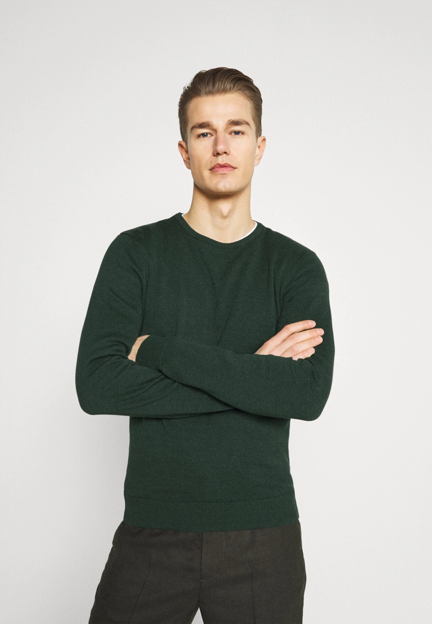 Pier One Basic Crewneck - Trui - Mottled Dark Green 3 Pier One Basic Crewneck - Trui - Mottled Dark Green
