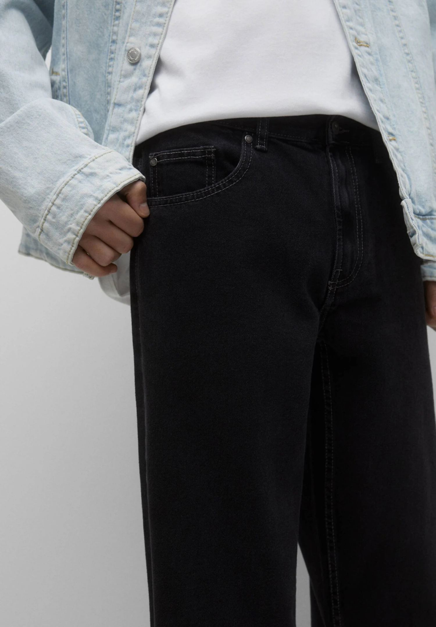 PULL & BEAR Wide - Relaxed Fit Jeans - Black 6 PULL & BEAR Wide - Relaxed Fit Jeans - Black - Afbeelding 4