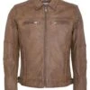 Lee Cooper Leather Jacket With Collar Shirt - 2 Split Side Pockets - - Leren Jas - Vintage Cognac -Heren Kledings Winkel f4c5910b793541138a6d4e9699da66a5