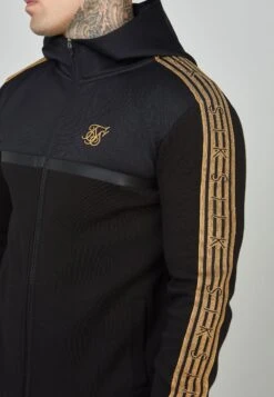 SikSilk Tape Zip Thru - Sweater Met Rits - Black -Heren Kledings Winkel fb517116649f4cab8a4e41a1e6075575
